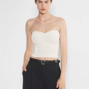 Elegant Cream Strapless Top